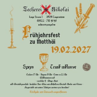 Veranstaltung Frühjahrsfest zu Matthäi 19.02.2027